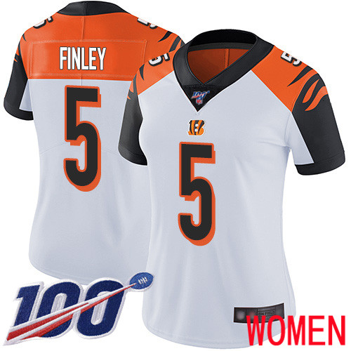 Cincinnati Bengals Limited White Women Ryan Finley Road Jersey NFL Footballl #5 100th Season Vapor Untouchable